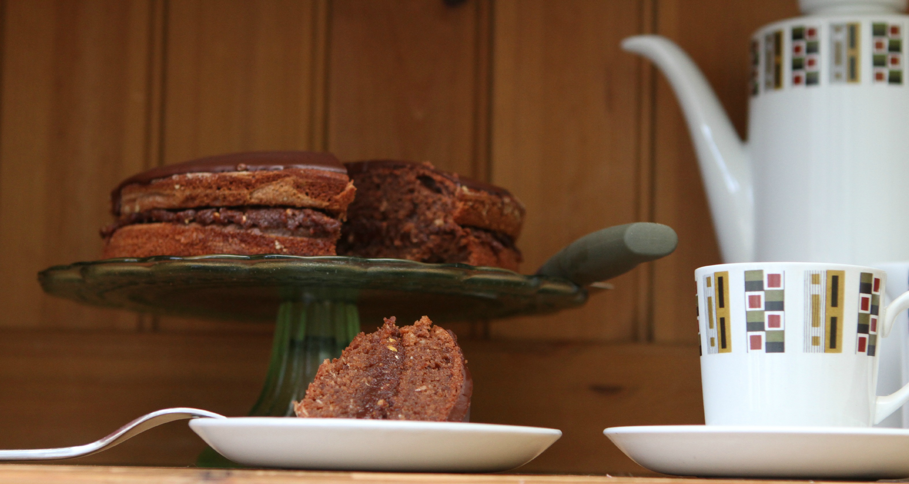 Beetroot, Coconut & Chocolate Cake with a Chocolate & Peanut Butter