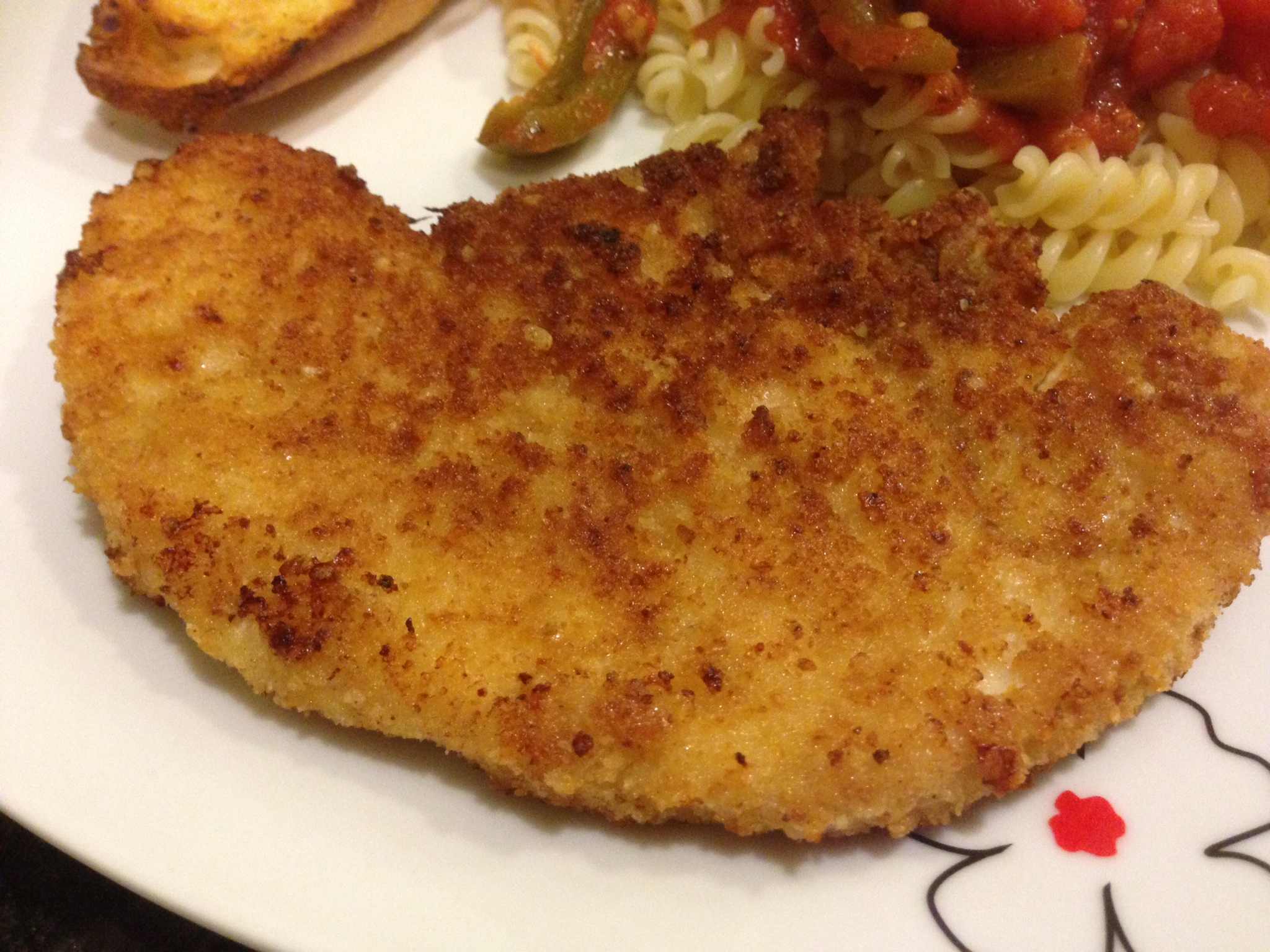 Breaded Turkey Escalopes with Slow Cooked Pepper Pasta (52 Cook Books